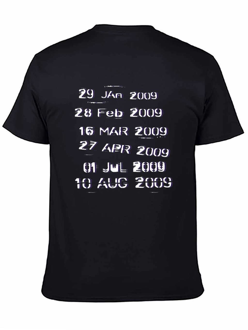 Retro 2009 Dates Black Graphic Tee