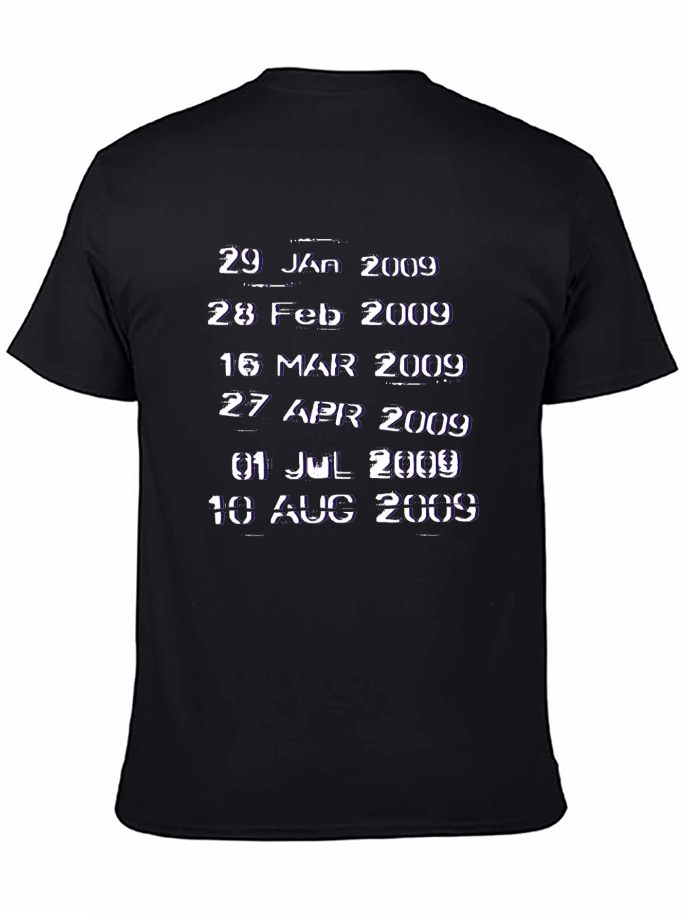 Retro 2009 Dates Black Graphic Tee