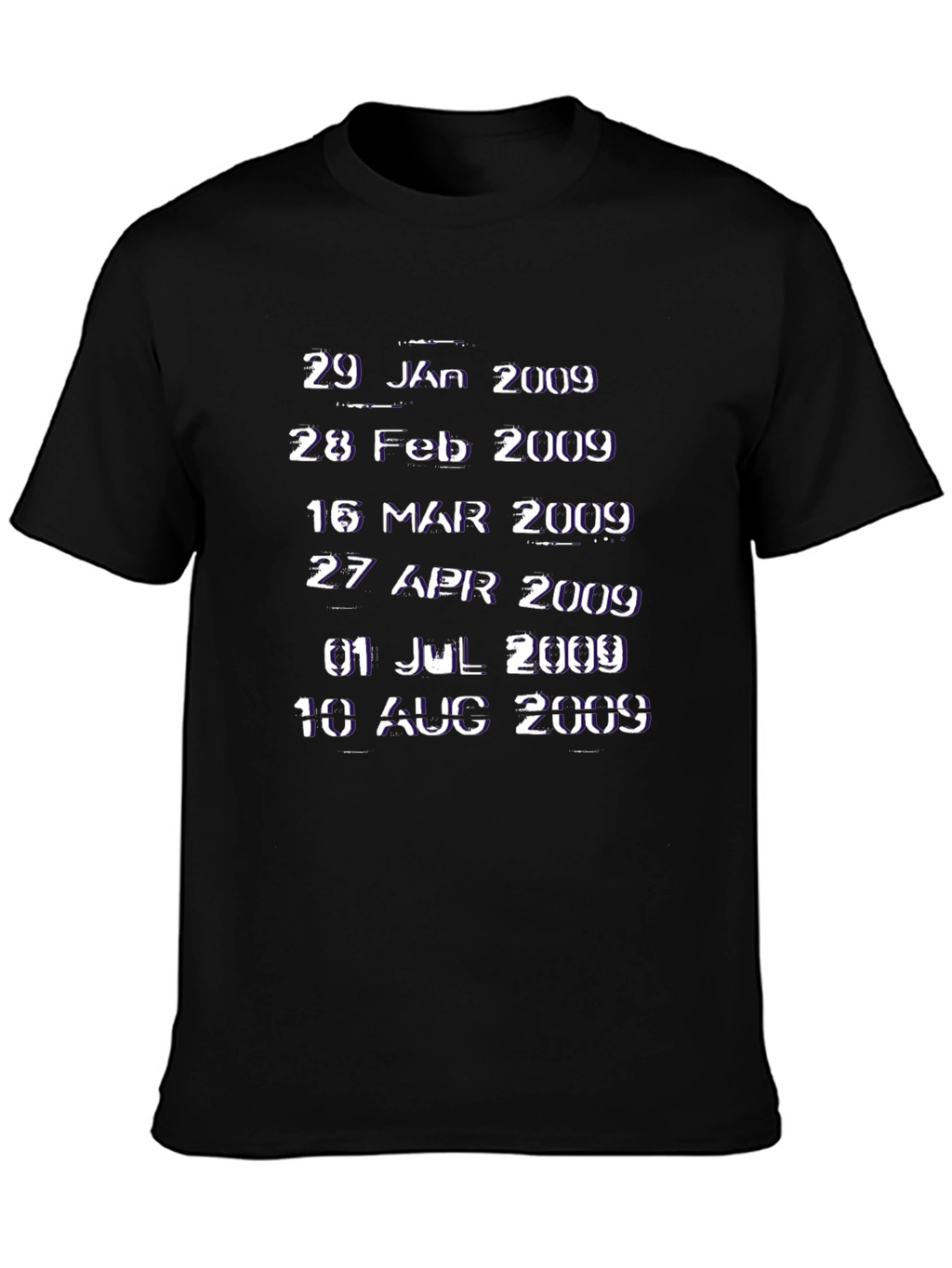 Retro 2009 Dates Black Graphic Tee