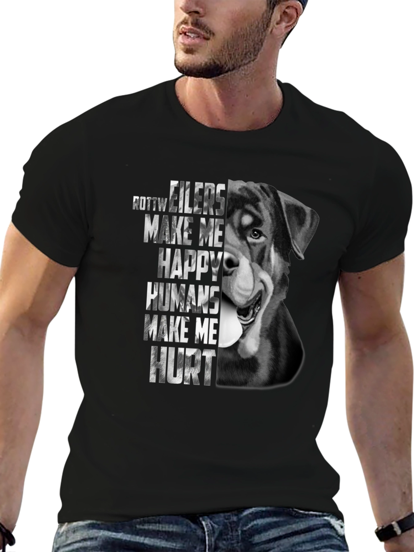 Rottweiler Dog T-Shirt - Make Me Happy