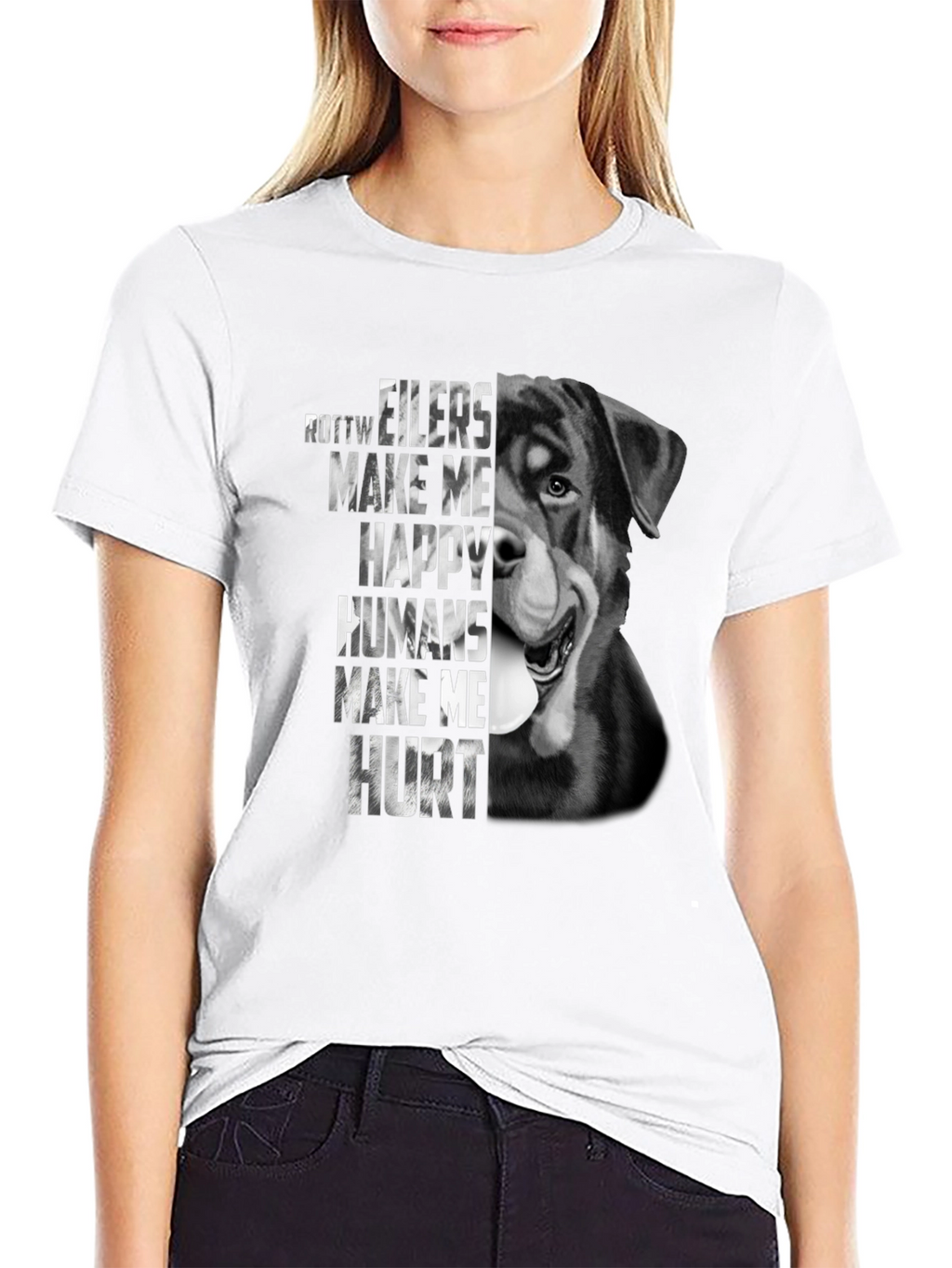 Rottweiler Dog T-Shirt - Make Me Happy