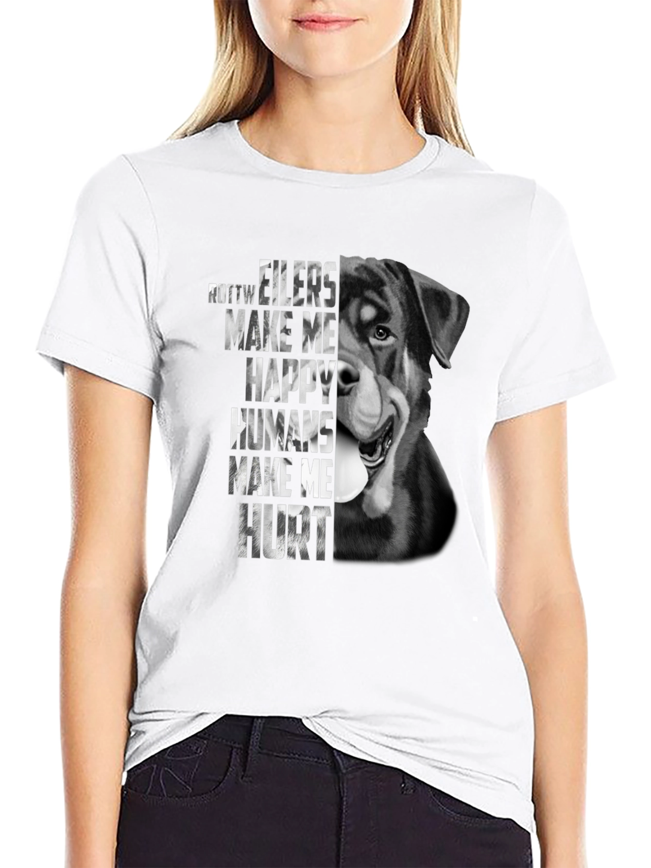 Rottweiler Dog T-Shirt - Make Me Happy
