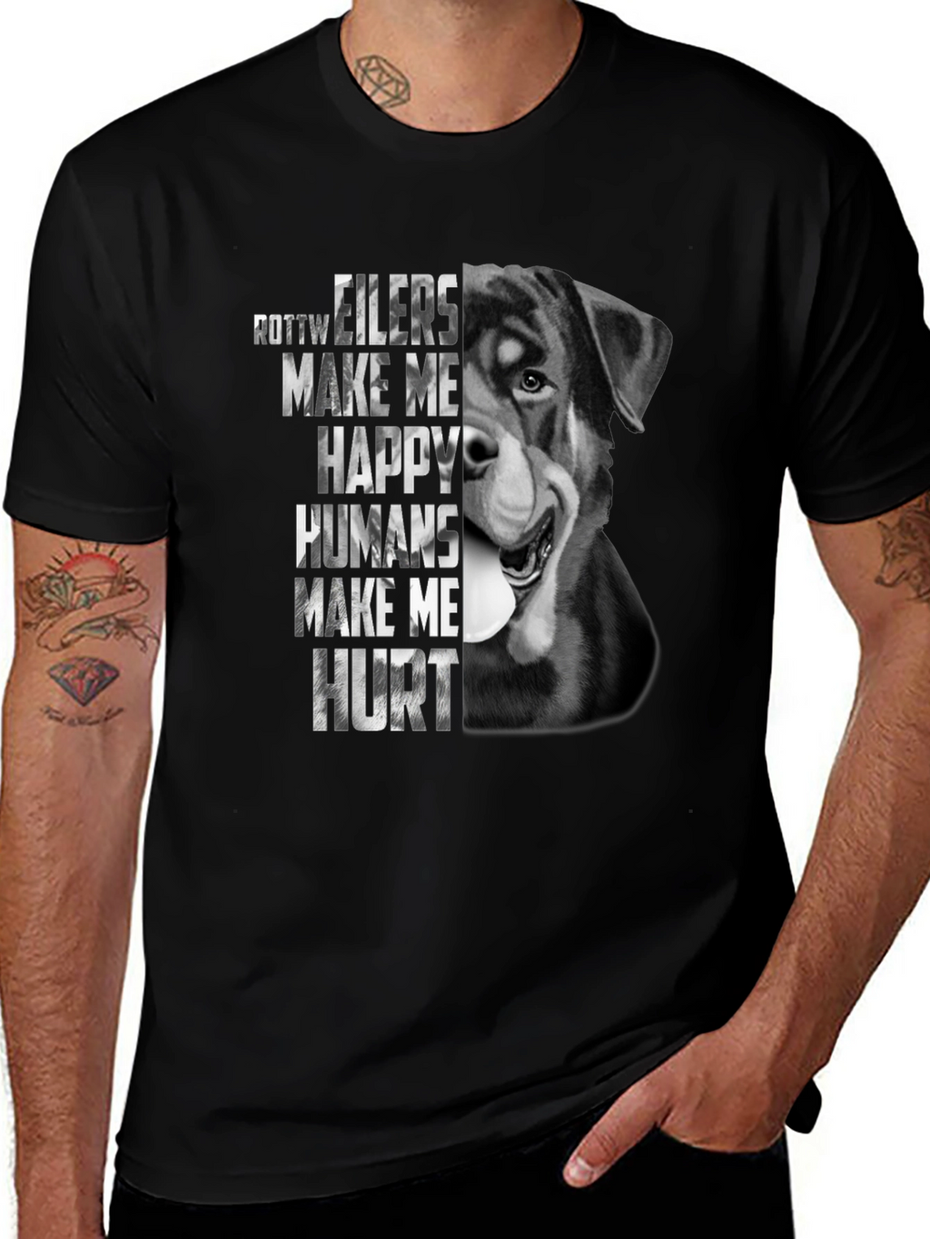 Rottweiler Dog T-Shirt - Make Me Happy