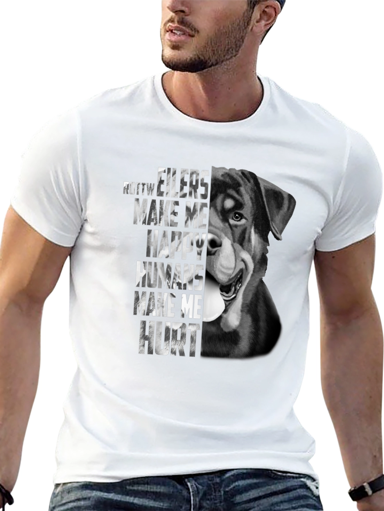 Rottweiler Dog T-Shirt - Make Me Happy
