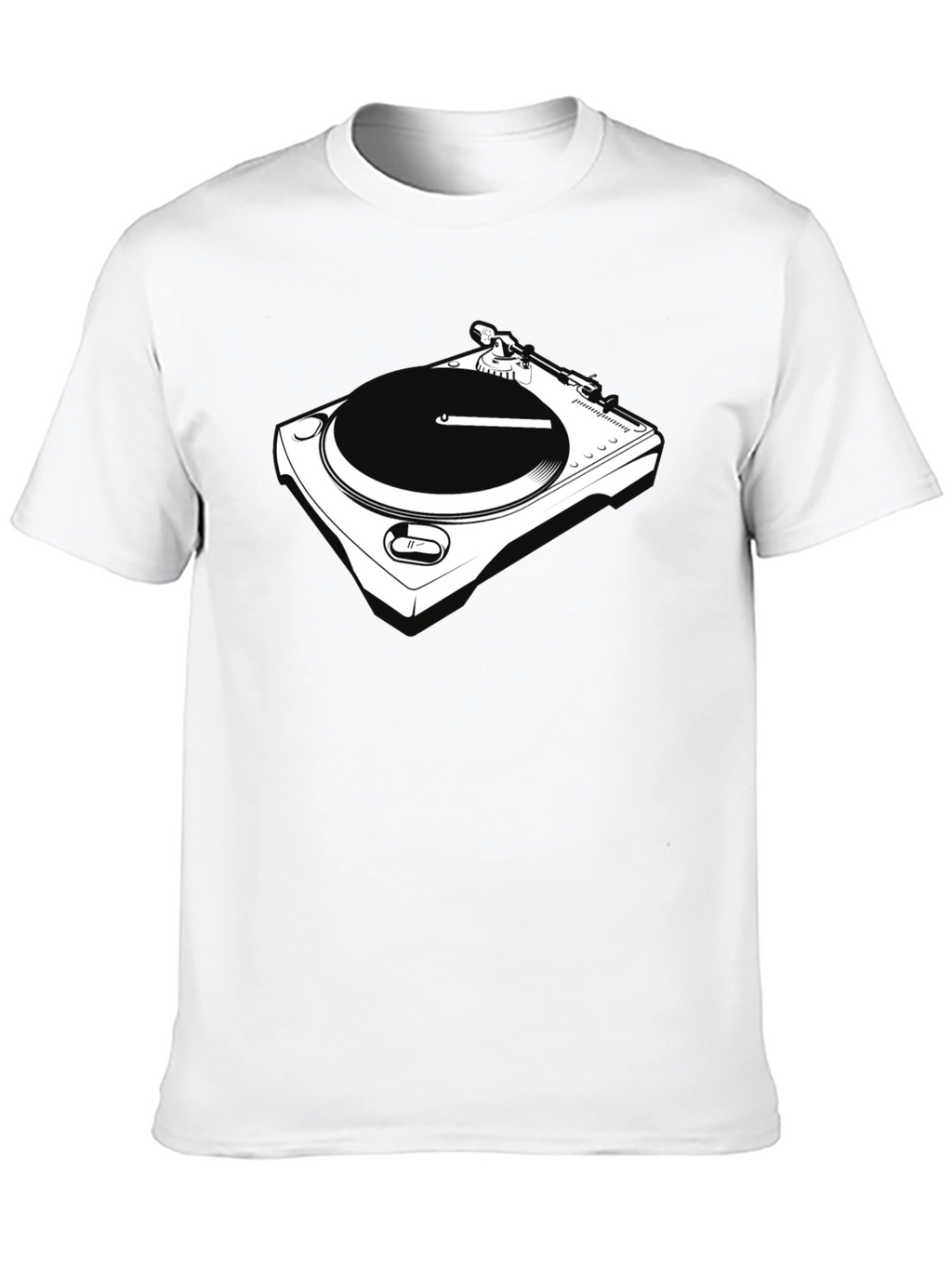 DJ Turntable Graphic Tee - Black Crew Neck