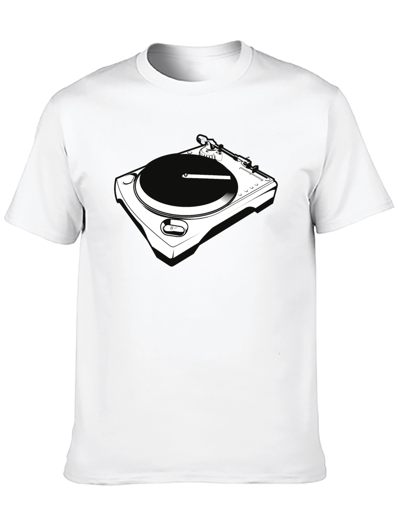 DJ Turntable Graphic Tee - Black Crew Neck