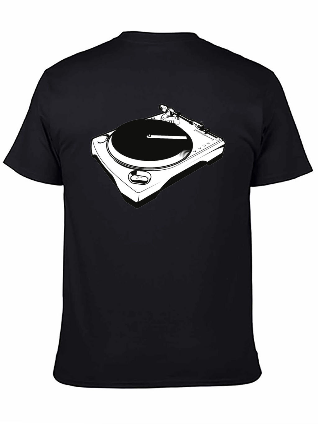 DJ Turntable Graphic Tee - Black Crew Neck