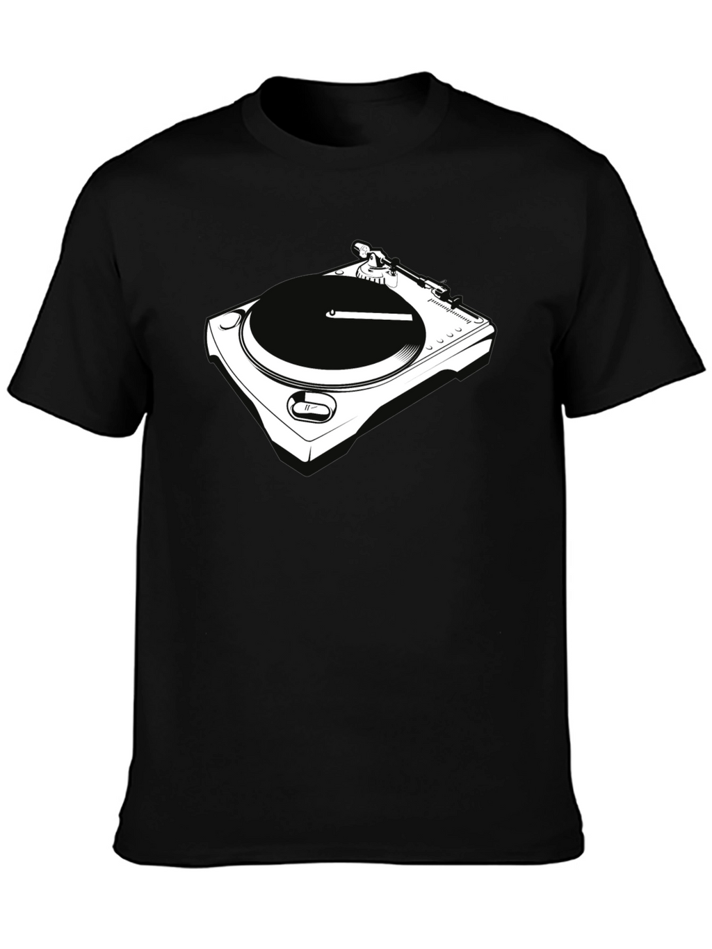 DJ Turntable Graphic Tee - Black Crew Neck