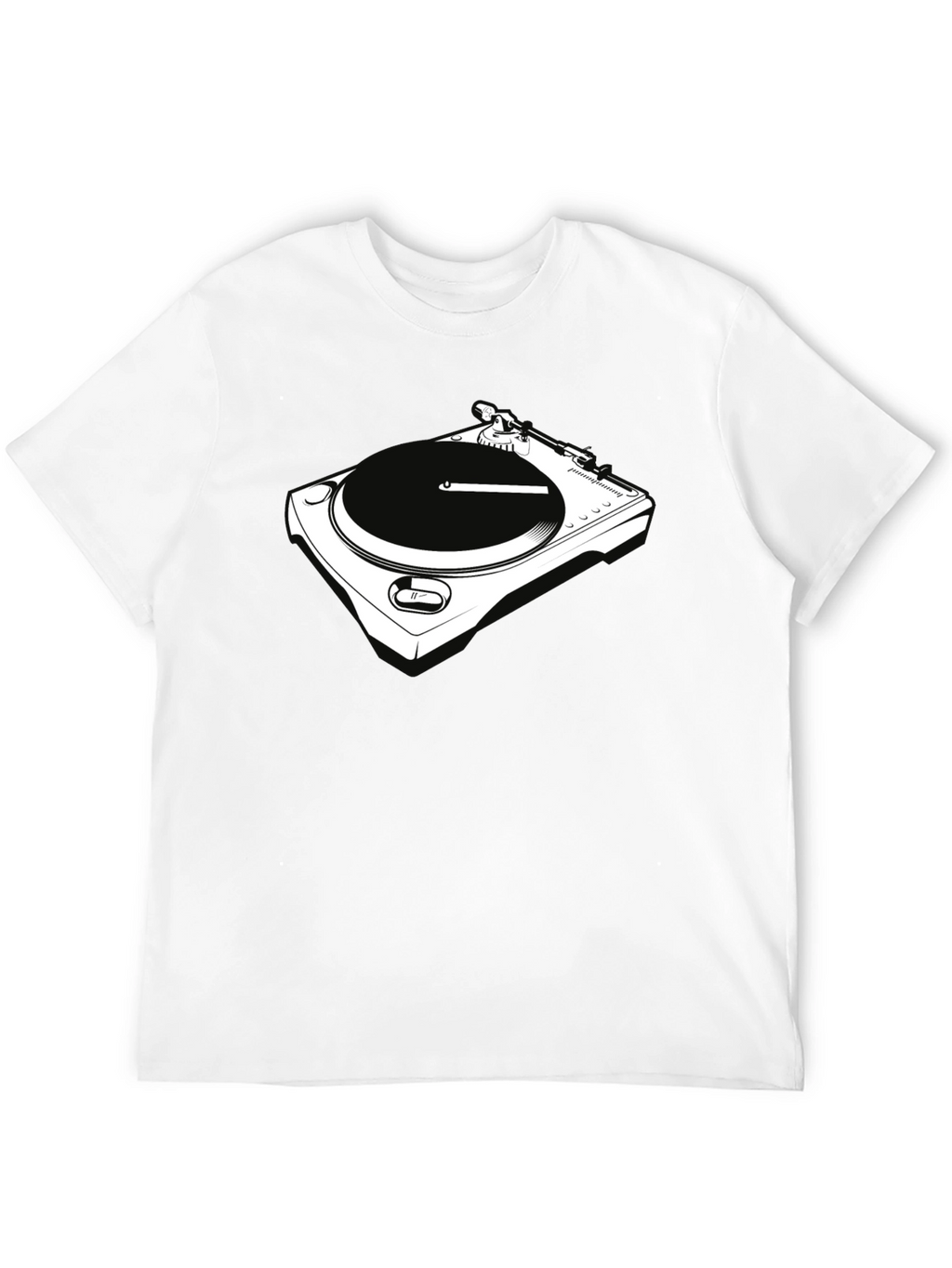 DJ Turntable Graphic Tee - Black Crew Neck