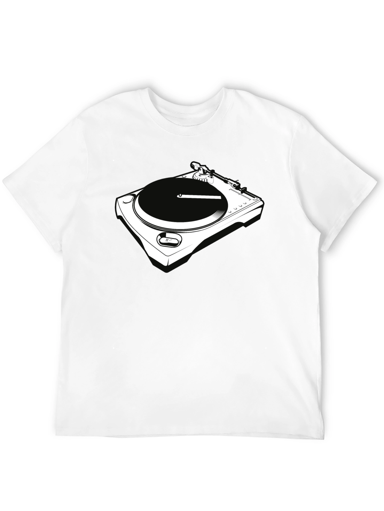 DJ Turntable Graphic Tee - Black Crew Neck
