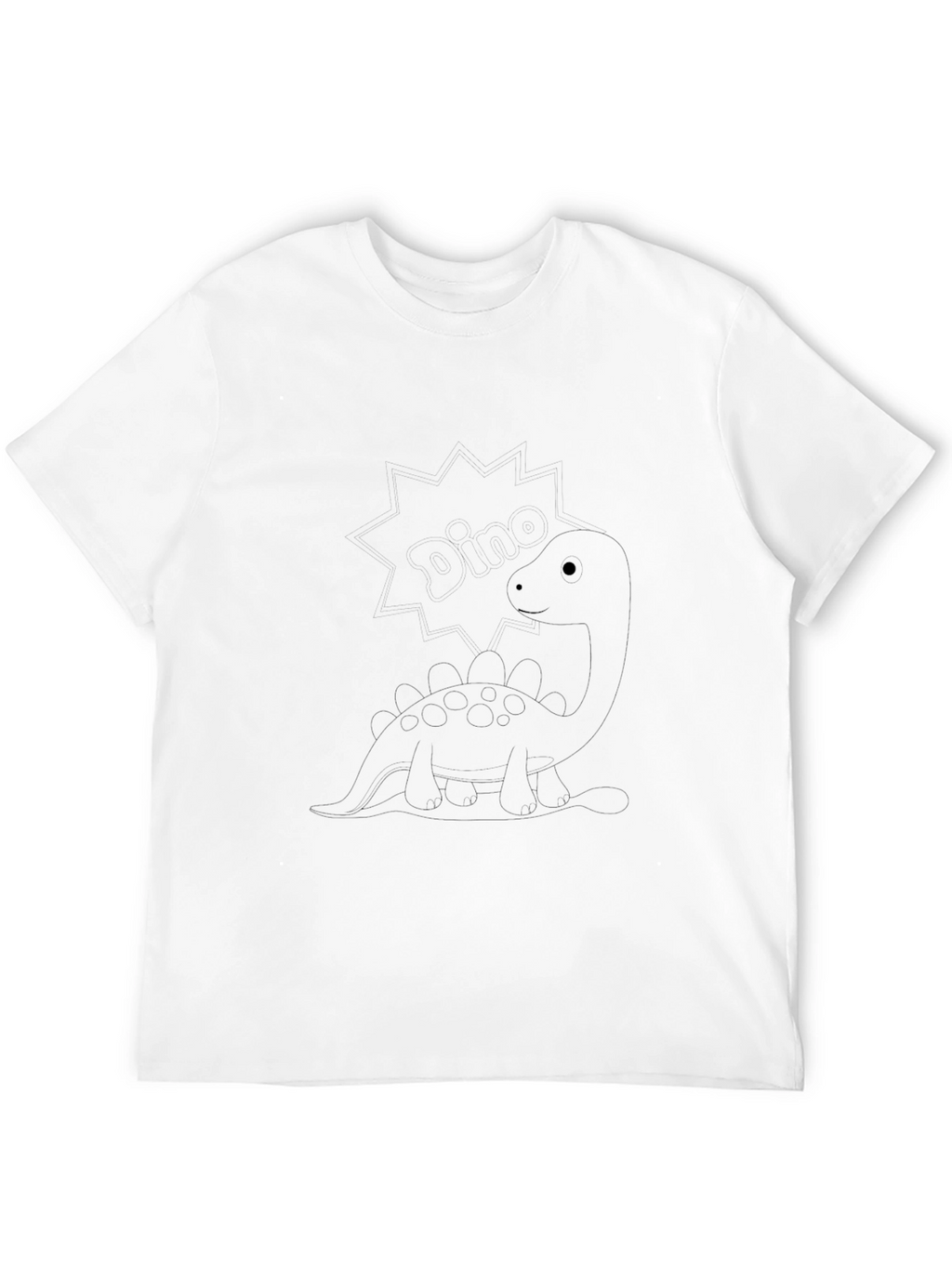 Cute Stegosaurus Black T-Shirt