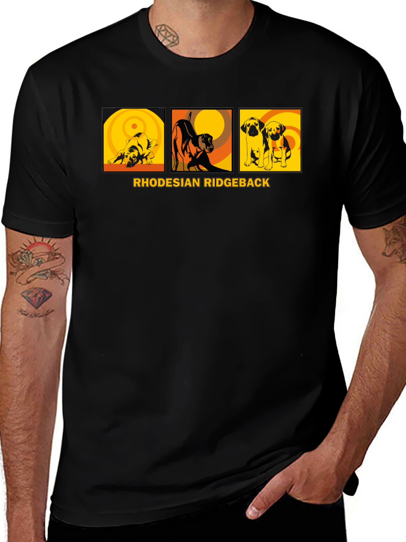 Rhodesian Ridgeback Dog Graphic Tee - Unisex Black T-Shirt