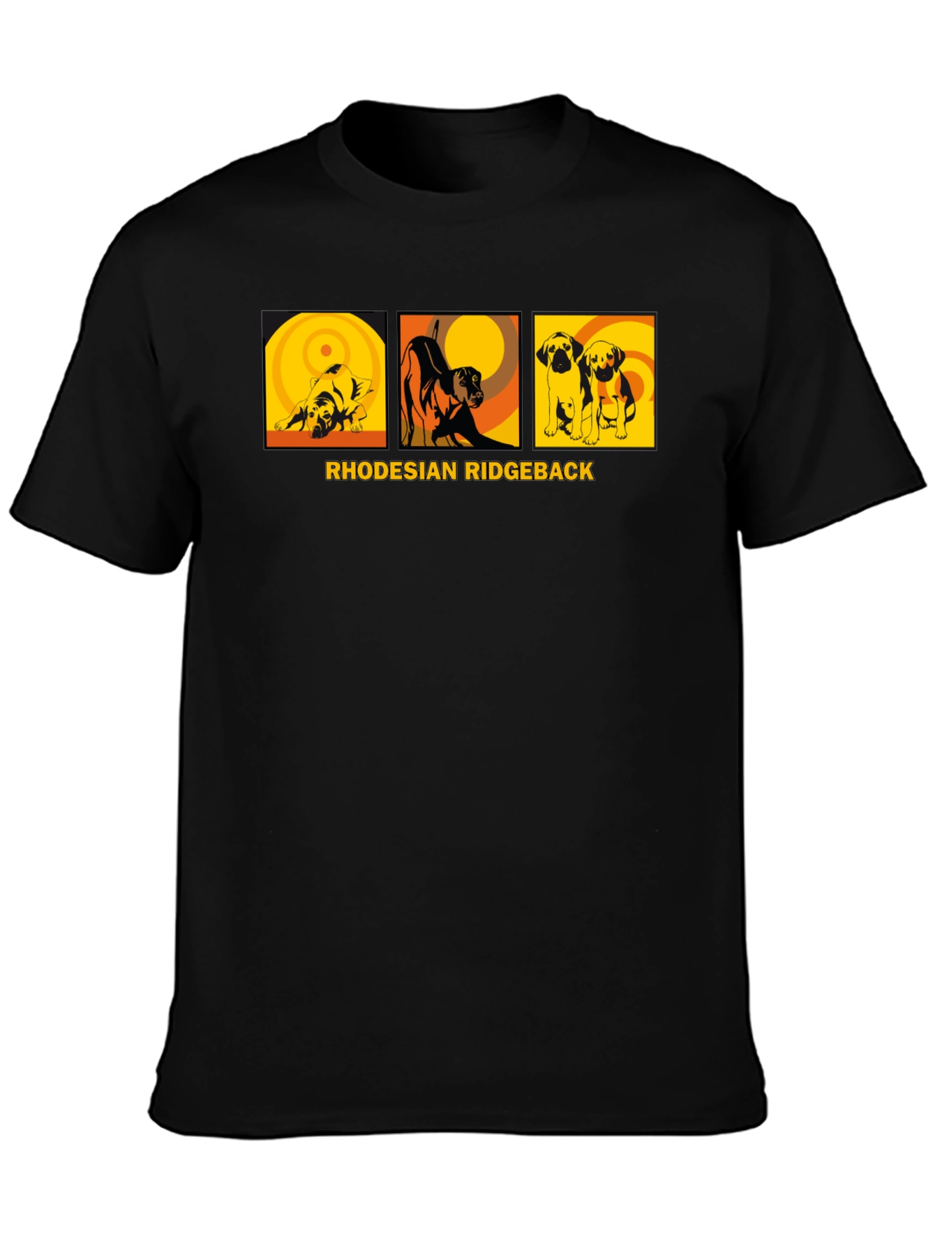 Rhodesian Ridgeback Dog Graphic Tee - Unisex Black T-Shirt