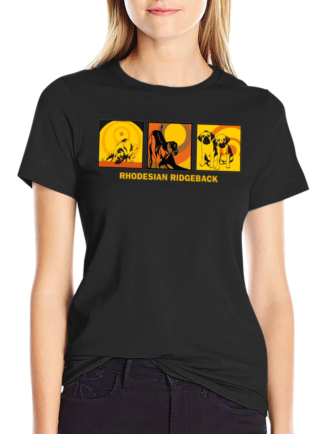 Rhodesian Ridgeback Dog Graphic Tee - Unisex Black T-Shirt