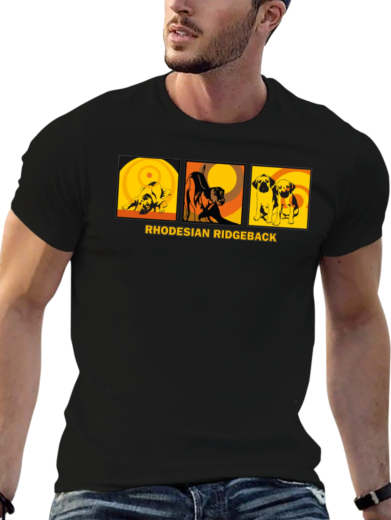 Rhodesian Ridgeback Dog Graphic Tee - Unisex Black T-Shirt