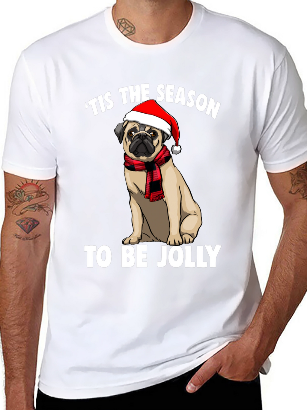 Tis The Season Pug Graphic Tee