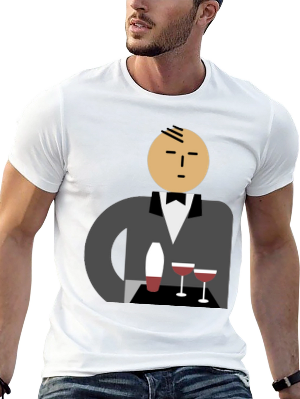 Waiter Graphic Tee - Stylish Unisex Cotton T-Shirt