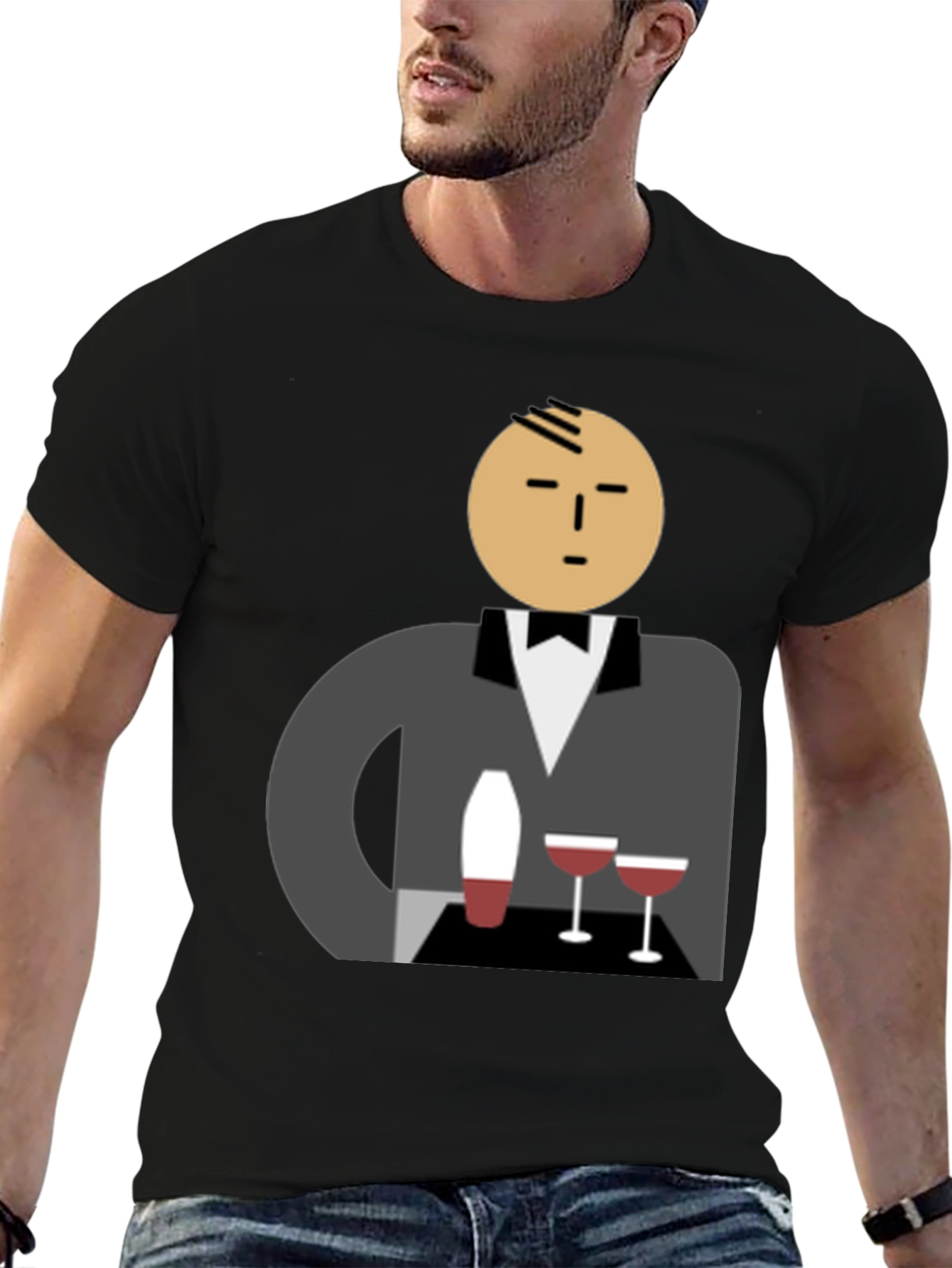Waiter Graphic Tee - Stylish Unisex Cotton T-Shirt