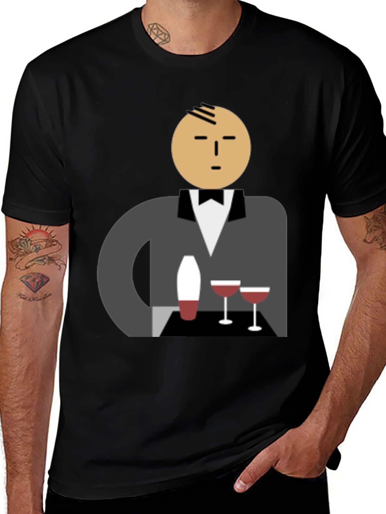 Waiter Graphic Tee - Stylish Unisex Cotton T-Shirt