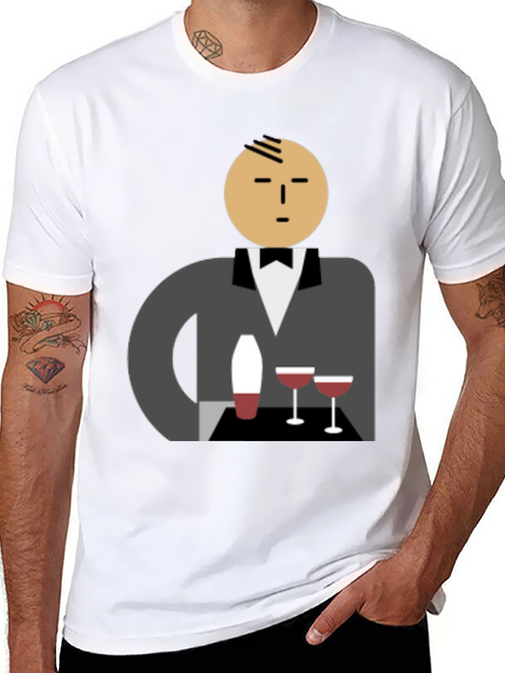 Waiter Graphic Tee - Stylish Unisex Cotton T-Shirt