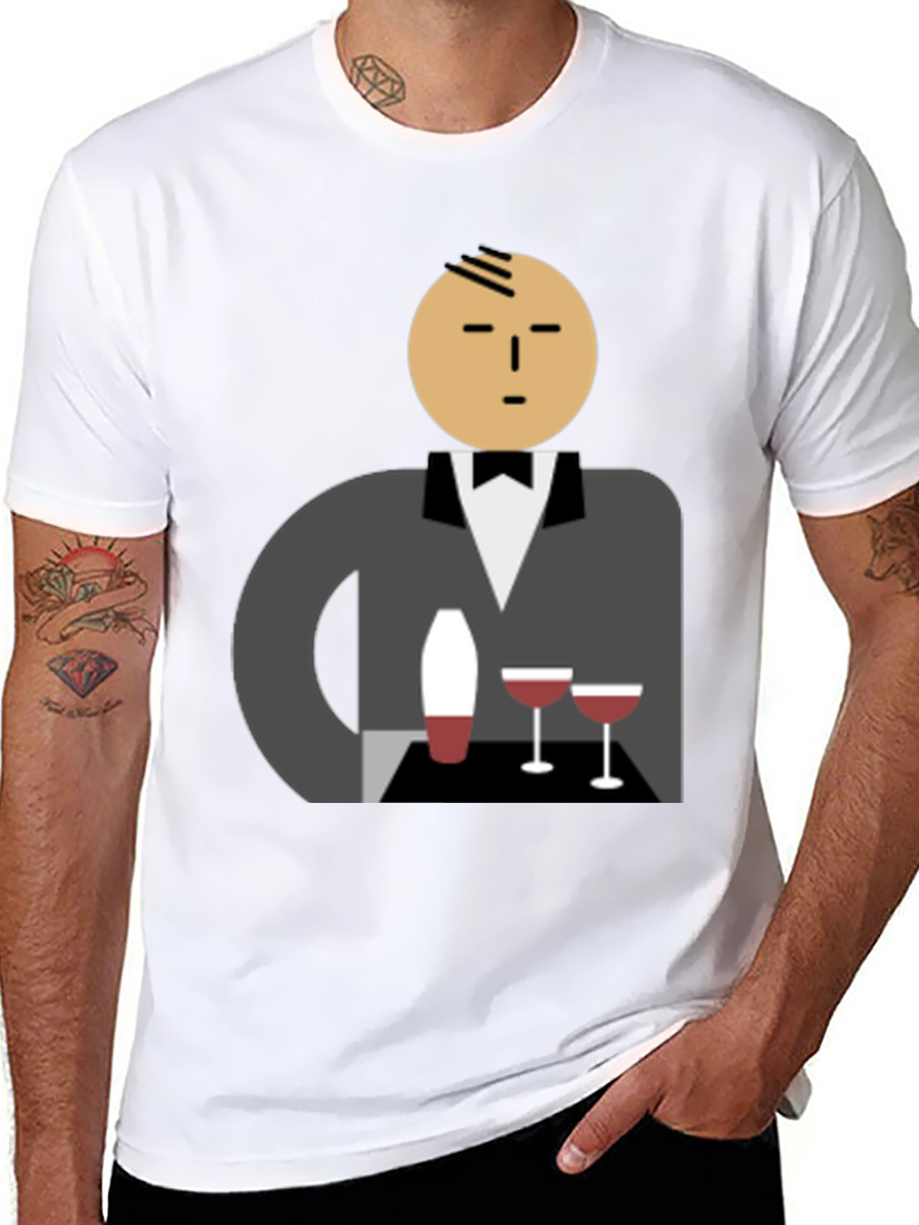 Waiter Graphic Tee - Stylish Unisex Cotton T-Shirt