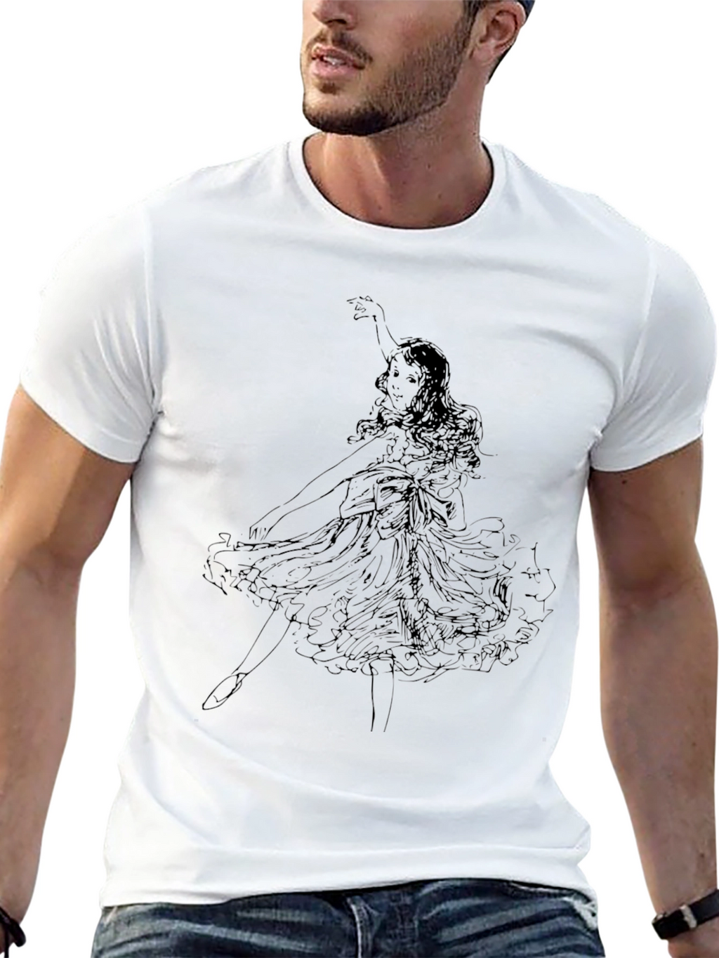 Dancing Ballerina Black Graphic Tee