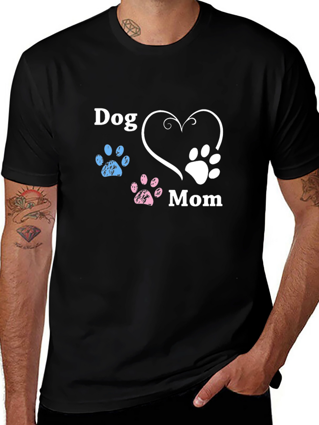 Dog Mom Paw Print Graphic Tee