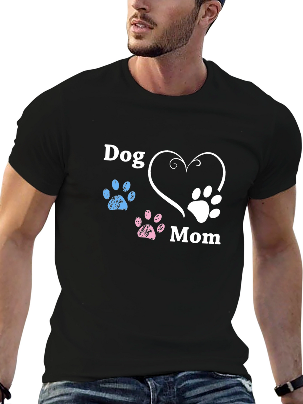 Dog Mom Paw Print Graphic Tee
