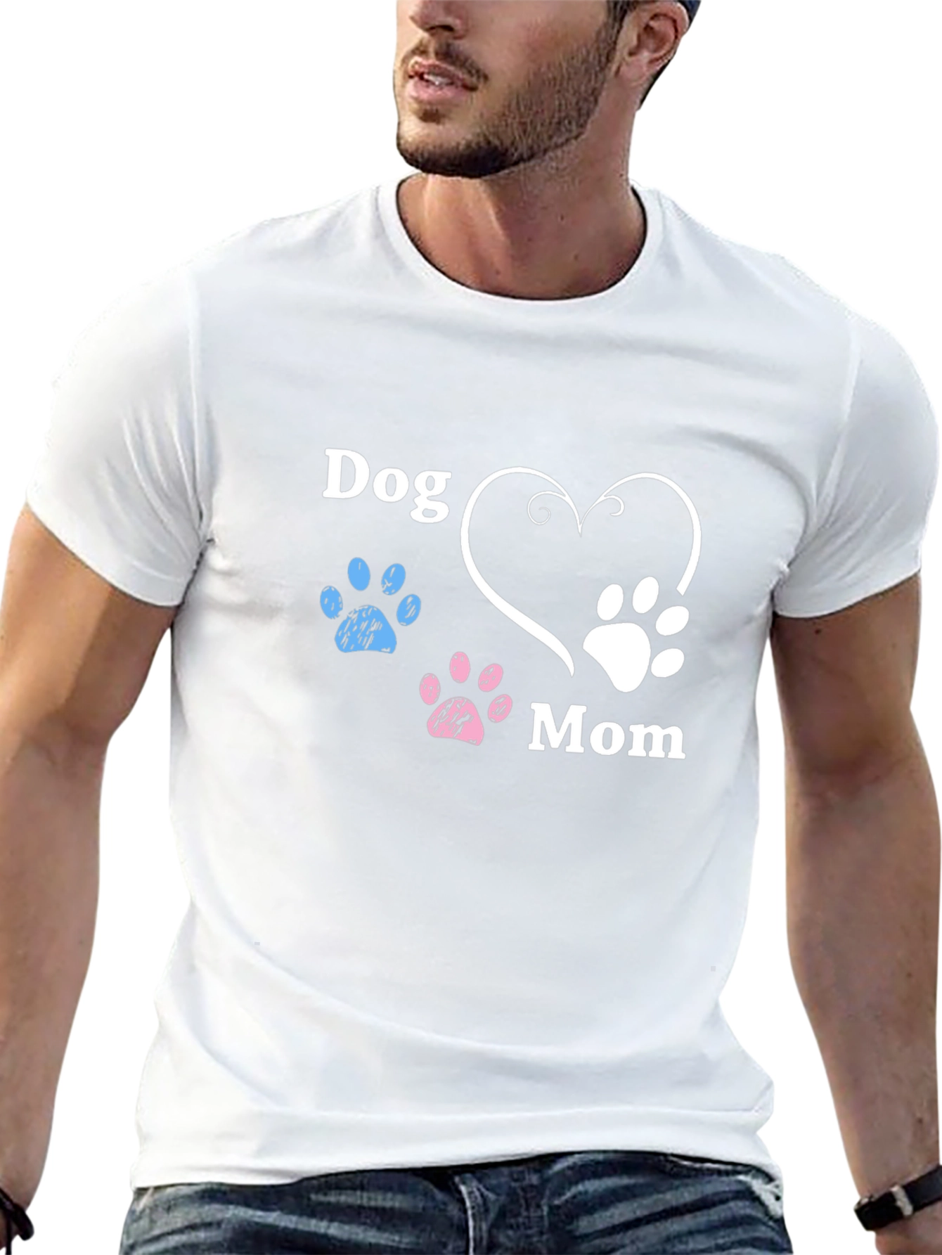 Dog Mom Paw Print Graphic Tee