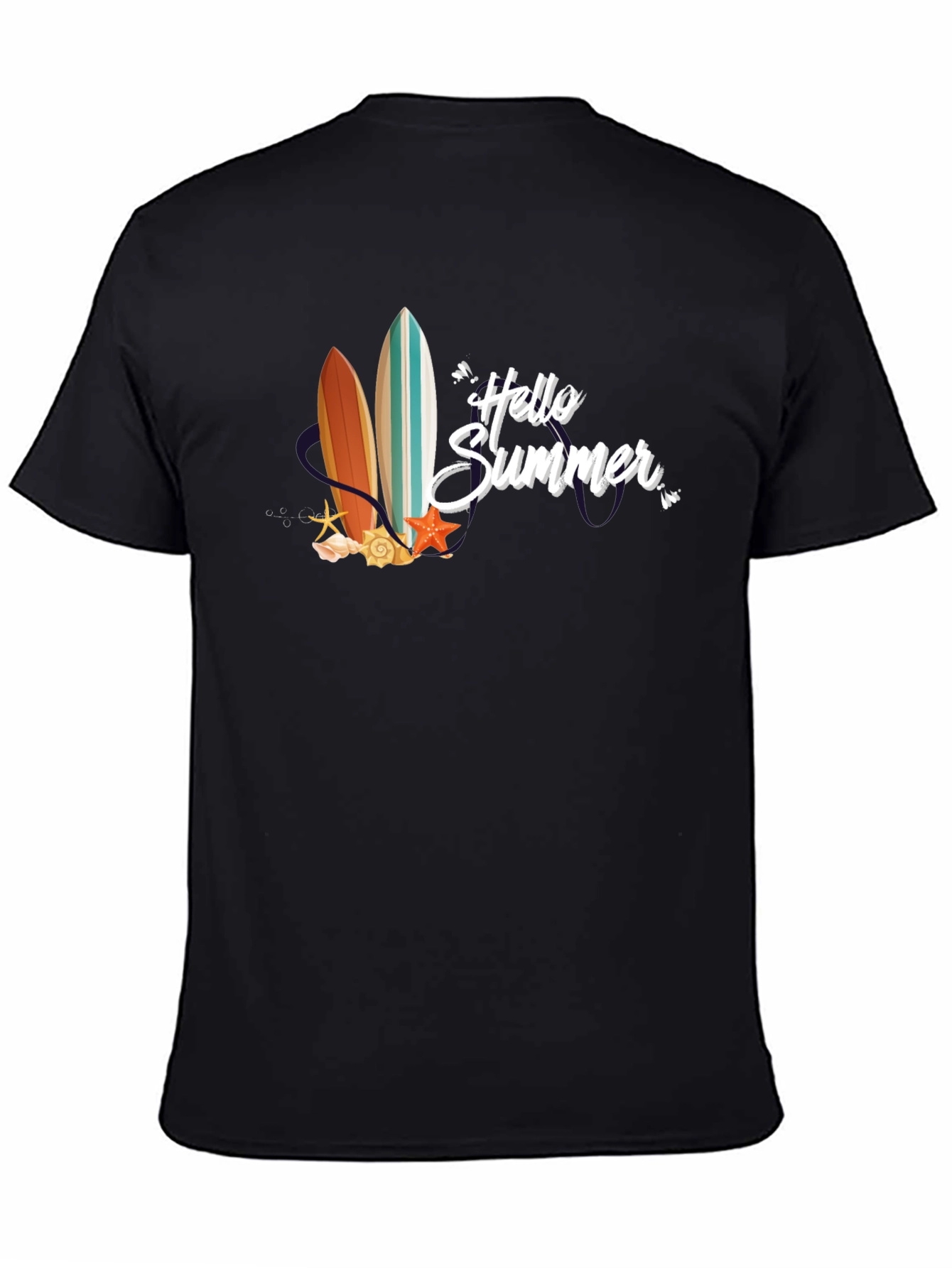 Hello Summer Surfboard Graphic T-Shirt