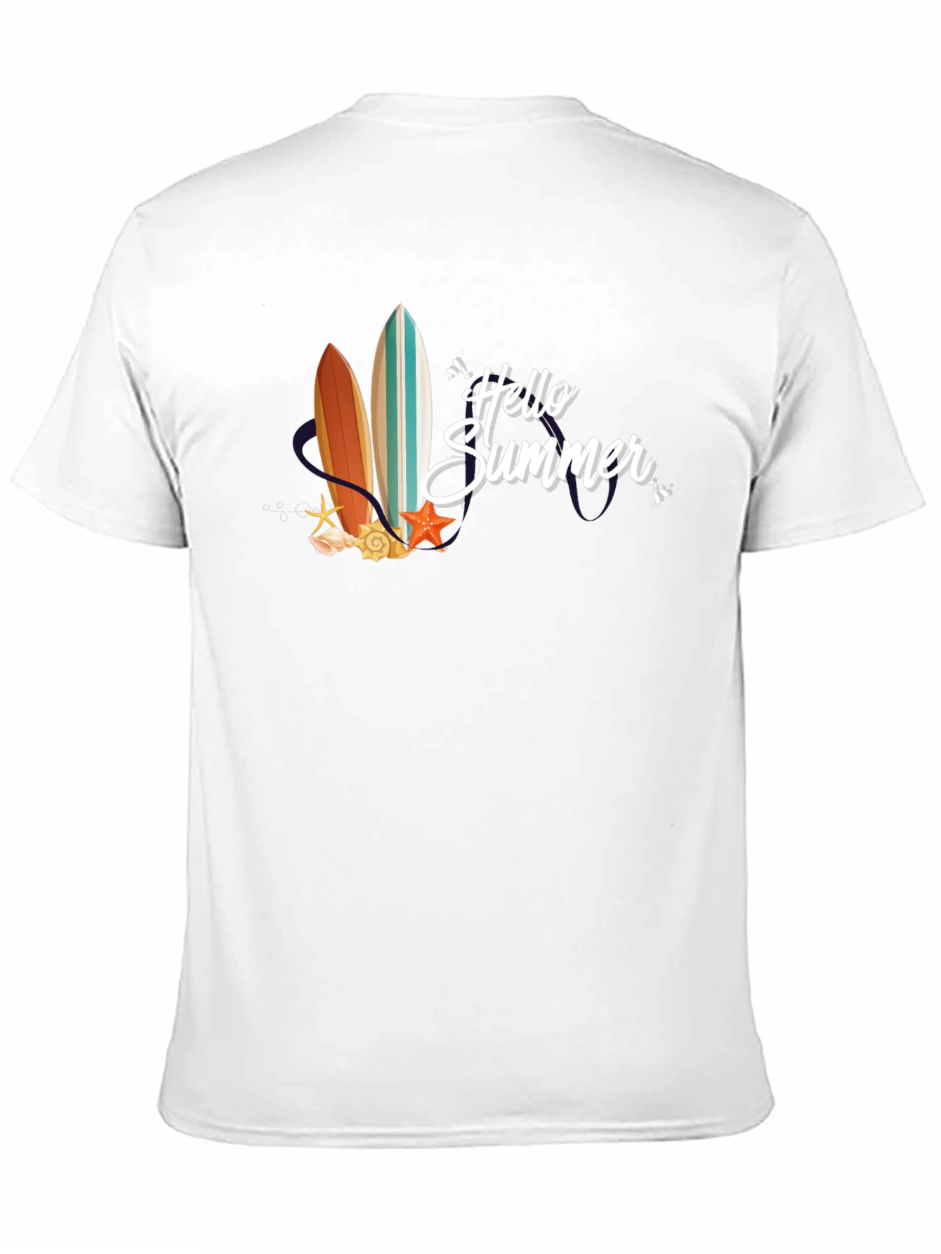 Hello Summer Surfboard Graphic T-Shirt