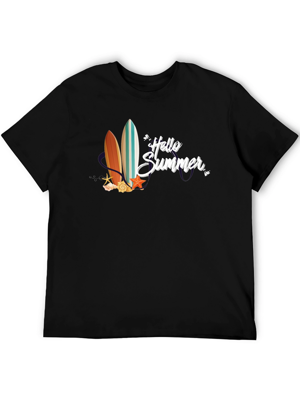 Hello Summer Surfboard Graphic T-Shirt