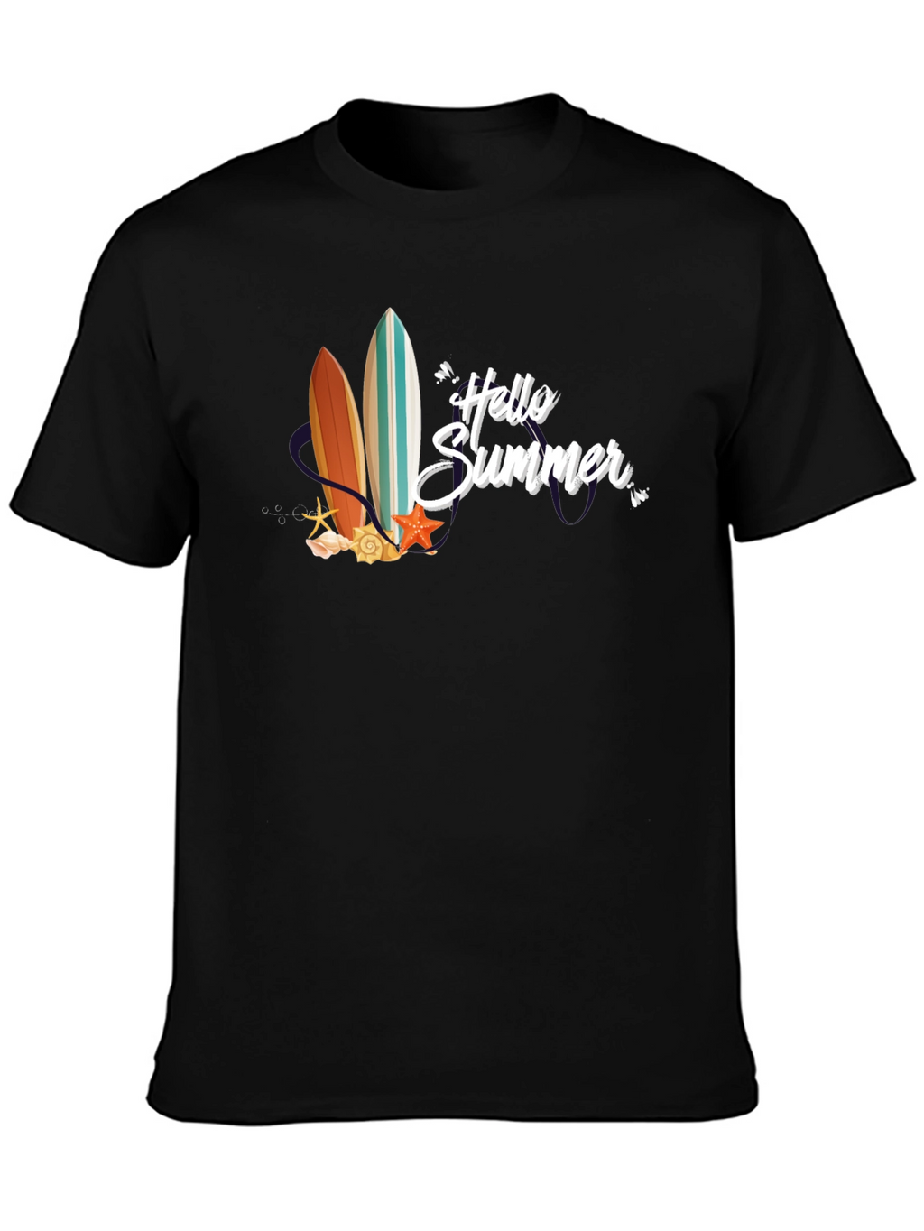 Hello Summer Surfboard Graphic T-Shirt