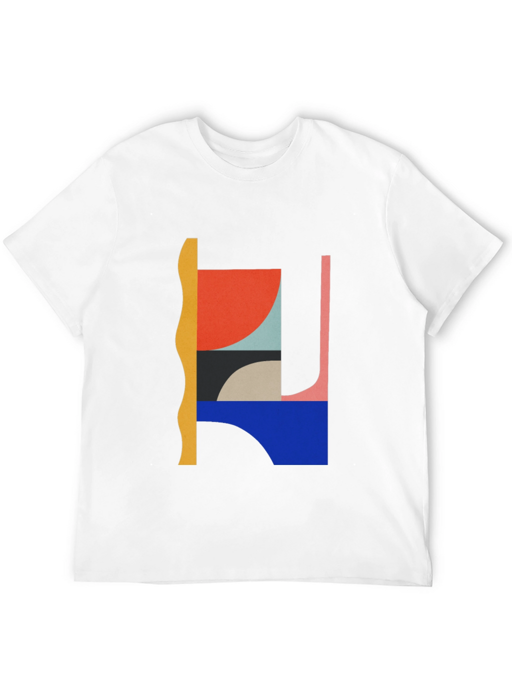 Abstract Graphic Black Crew Neck T-Shirt