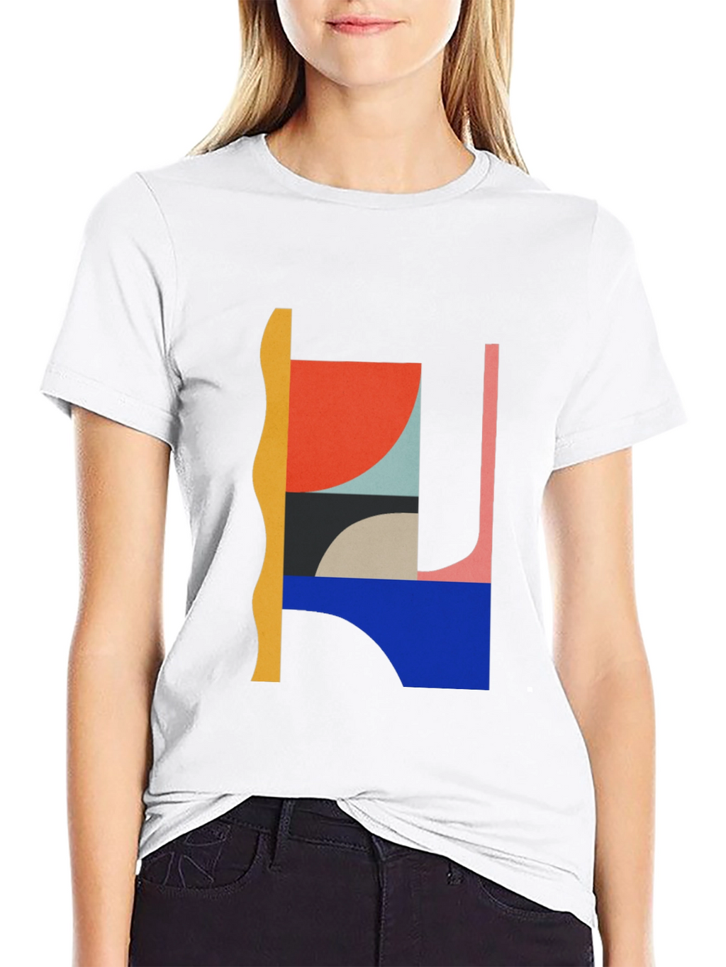 Abstract Graphic Black Crew Neck T-Shirt
