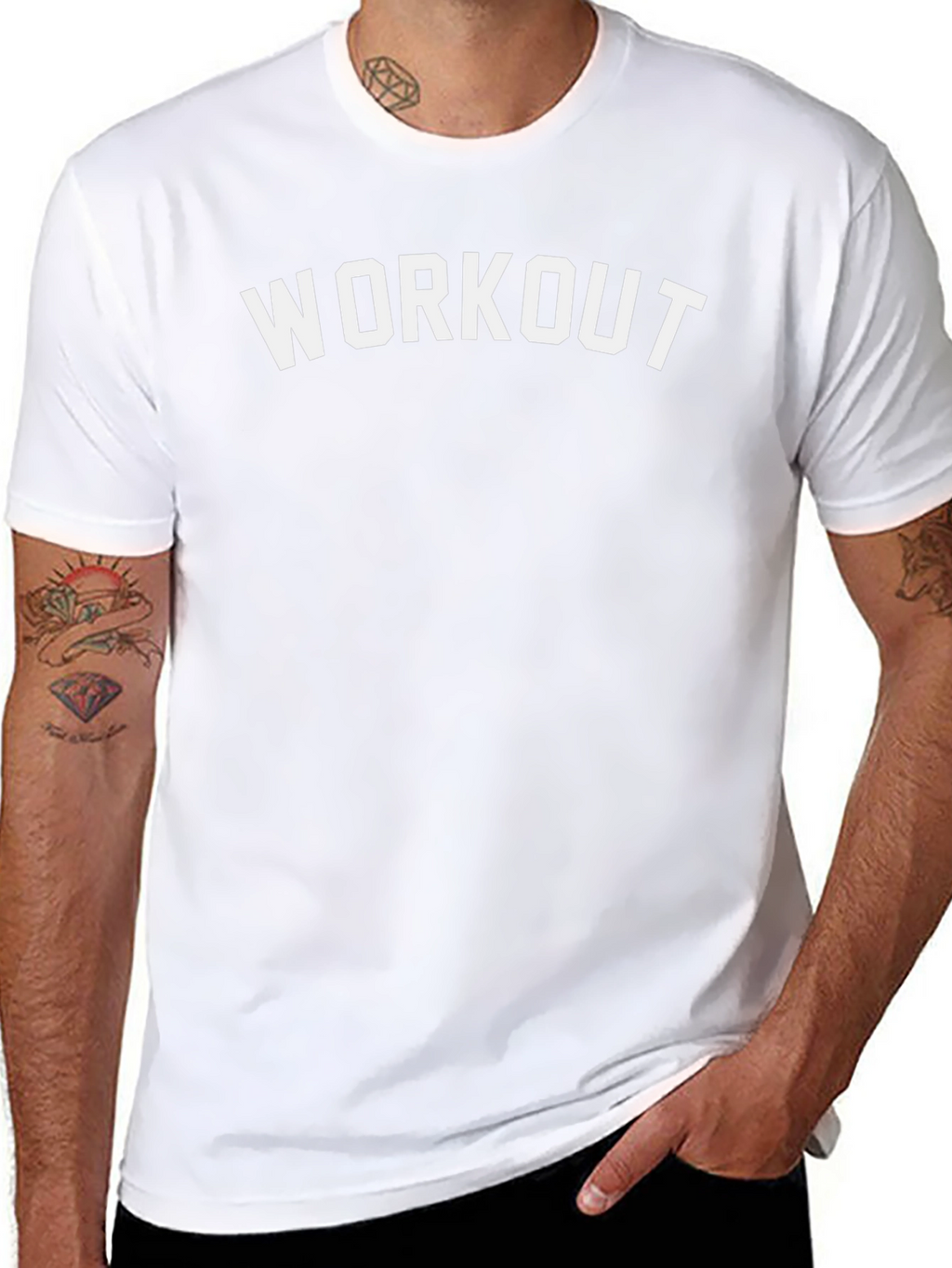 Workout Graphic Tee - Black Cotton Fitness Shirt