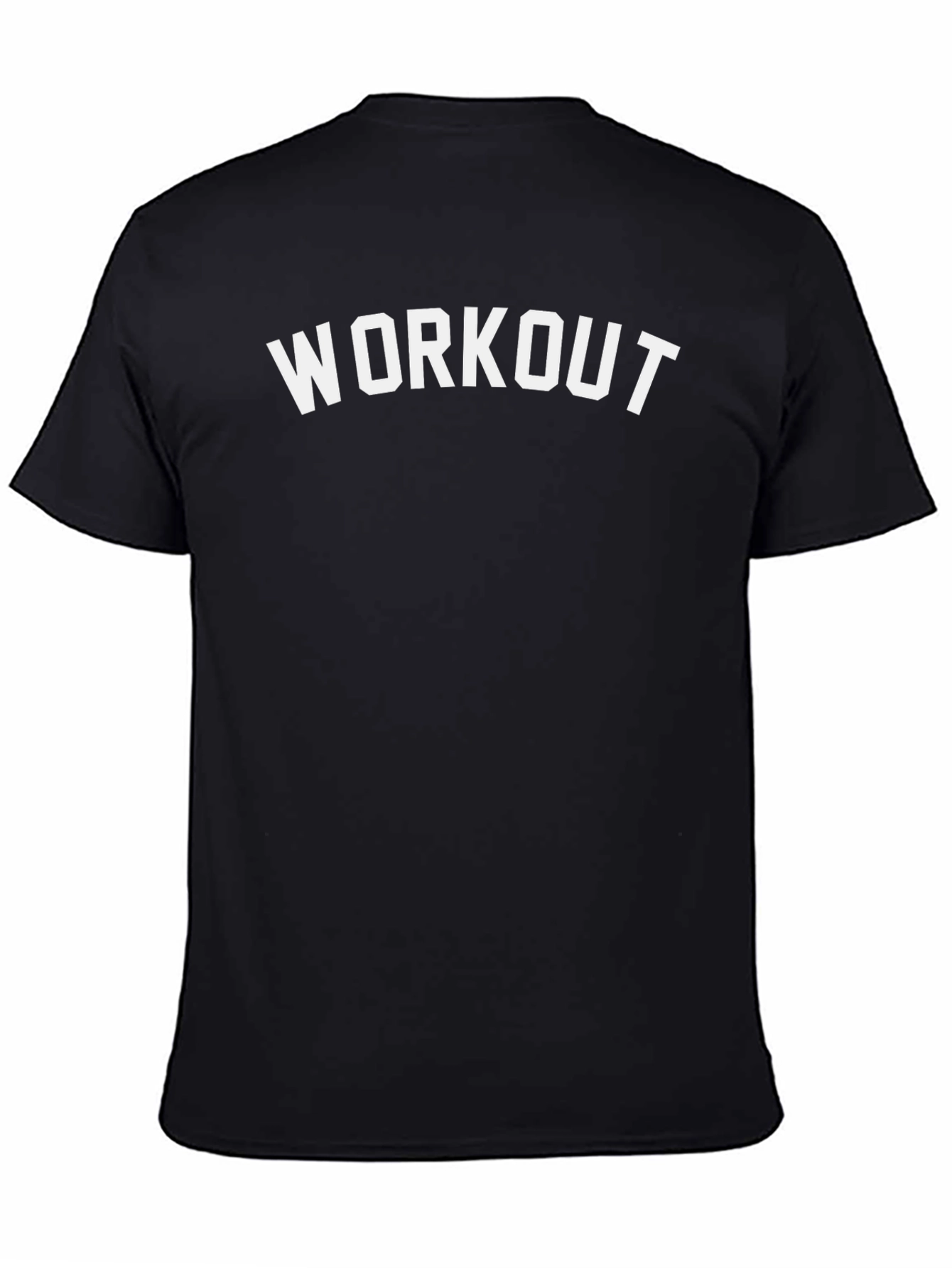 Workout Graphic Tee - Black Cotton Fitness Shirt