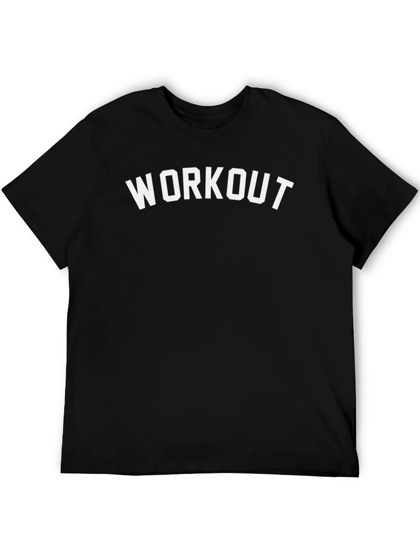 Workout Graphic Tee - Black Cotton Fitness Shirt