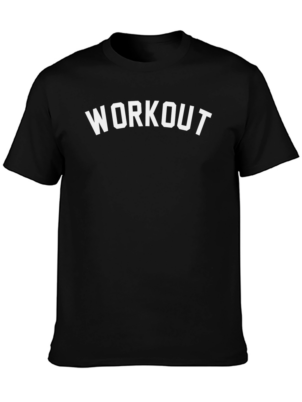 Workout Graphic Tee - Black Cotton Fitness Shirt