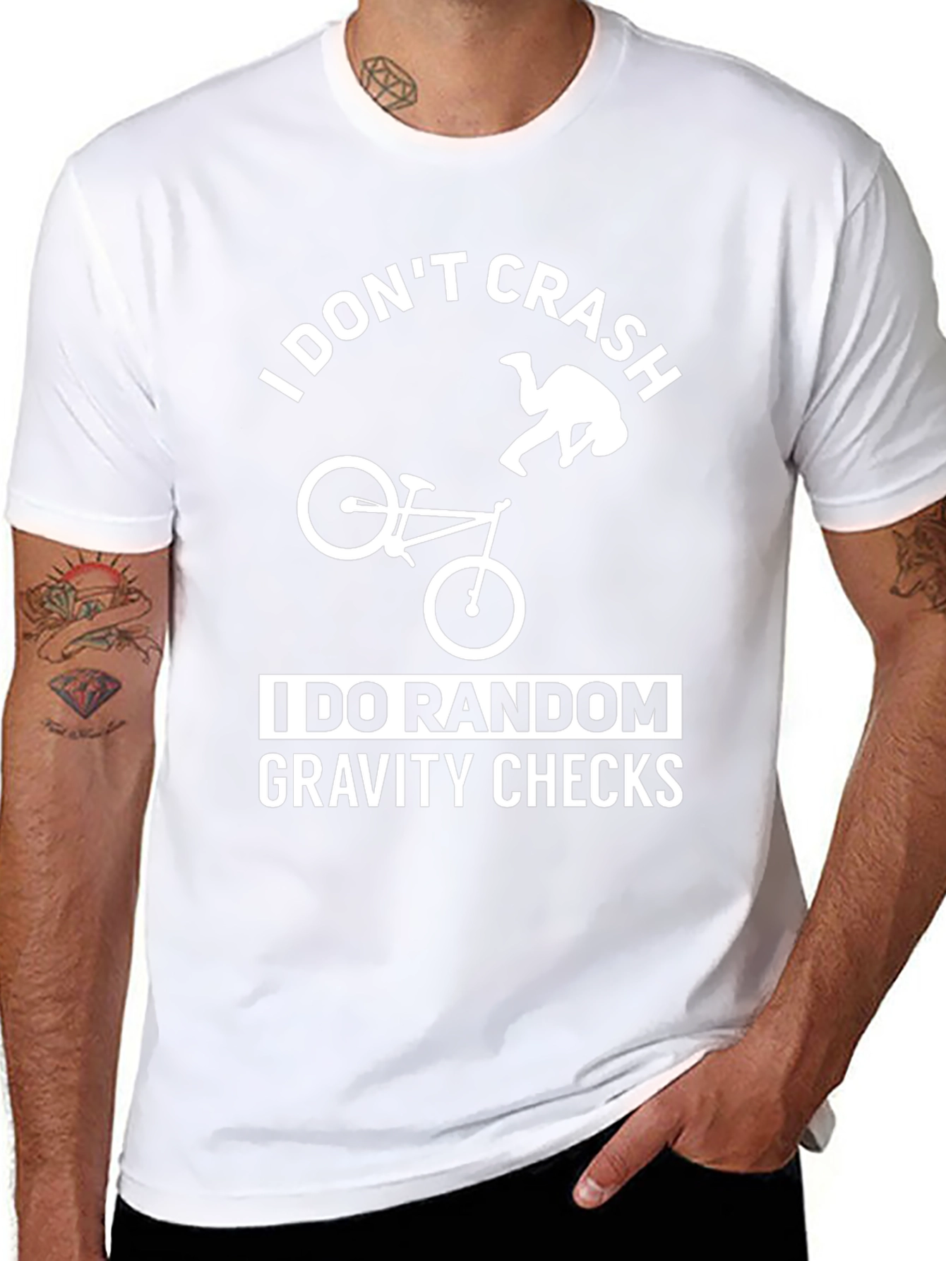 I Dont Crash Gravity Checks Black T-Shirt
