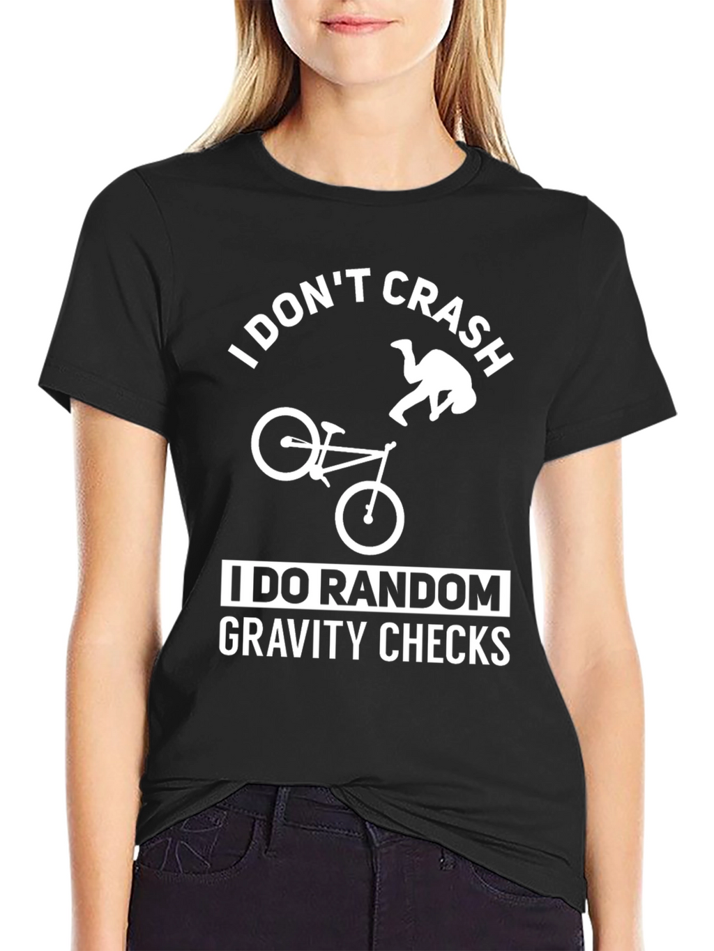I Dont Crash Gravity Checks Black T-Shirt