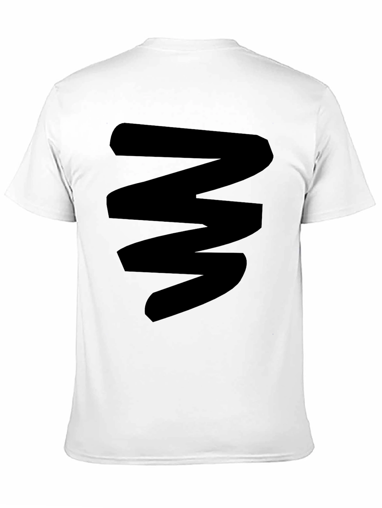Mens Black Graphic Tee - Abstract Zigzag Design