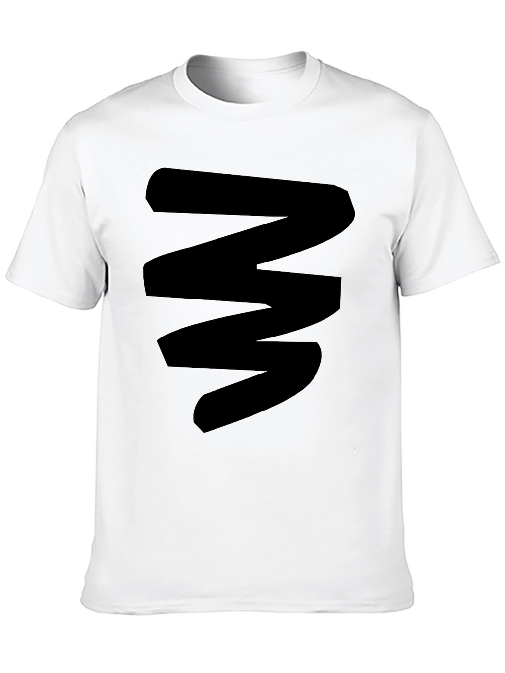 Mens Black Graphic Tee - Abstract Zigzag Design
