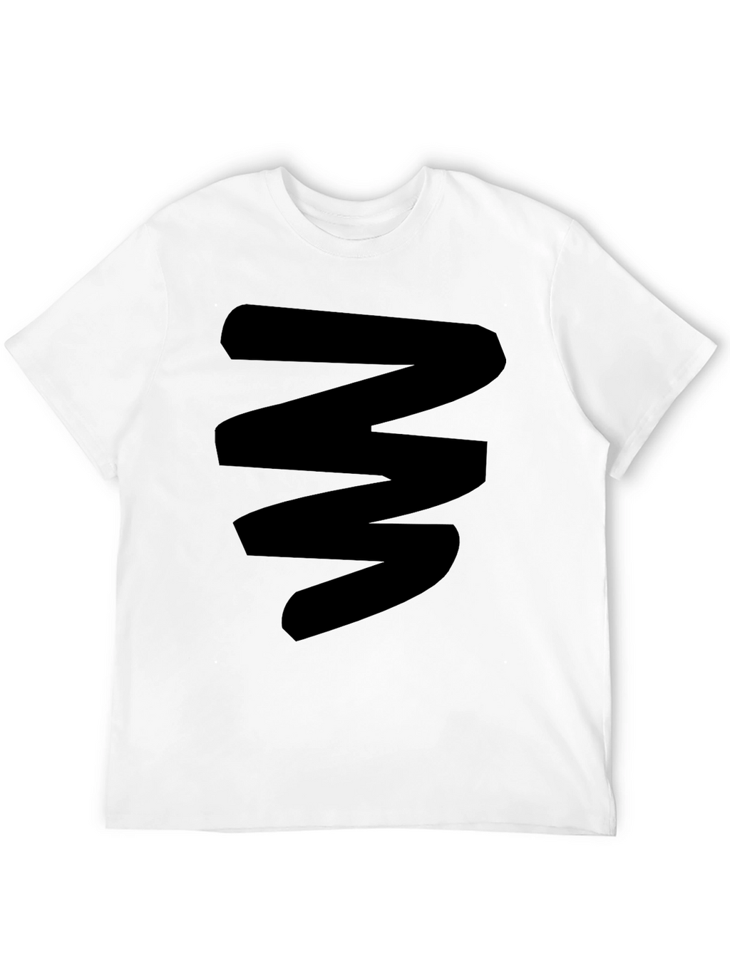 Mens Black Graphic Tee - Abstract Zigzag Design