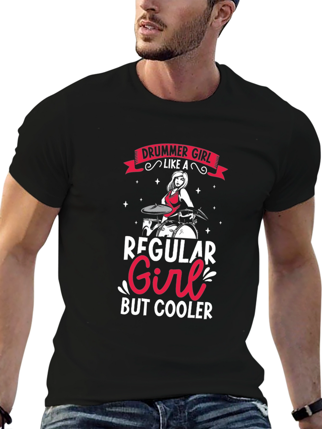 Drummer Girl T-Shirt - Regular Girl But Cooler