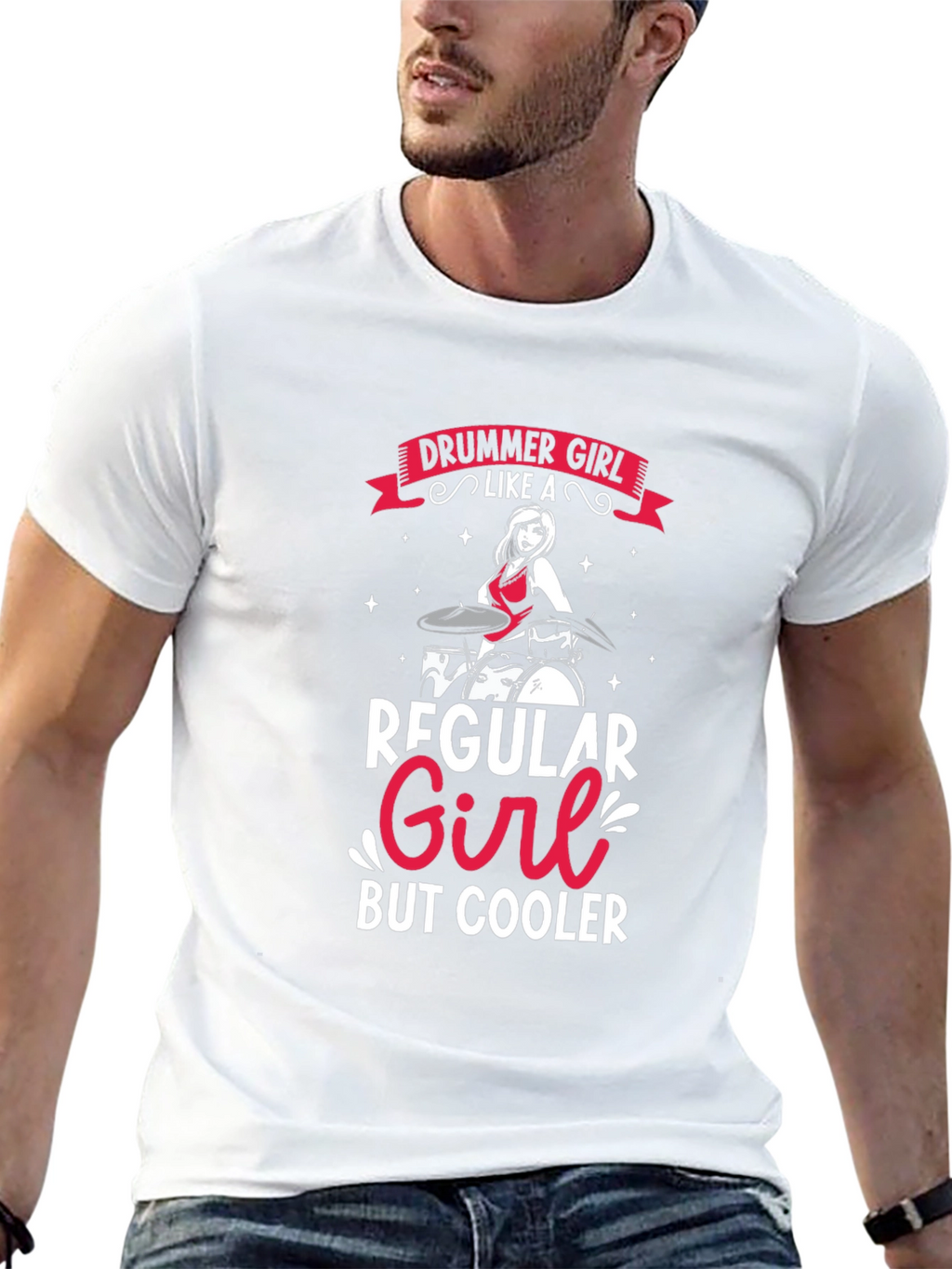 Drummer Girl T-Shirt - Regular Girl But Cooler