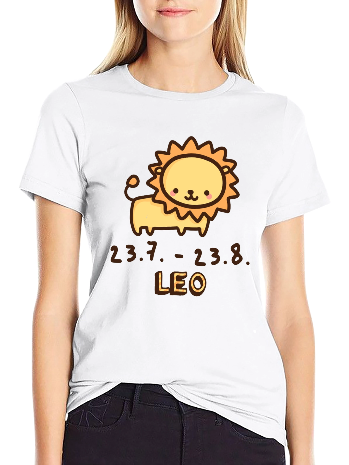 Leo Zodiac Sign T-Shirt - Cute Lion Design