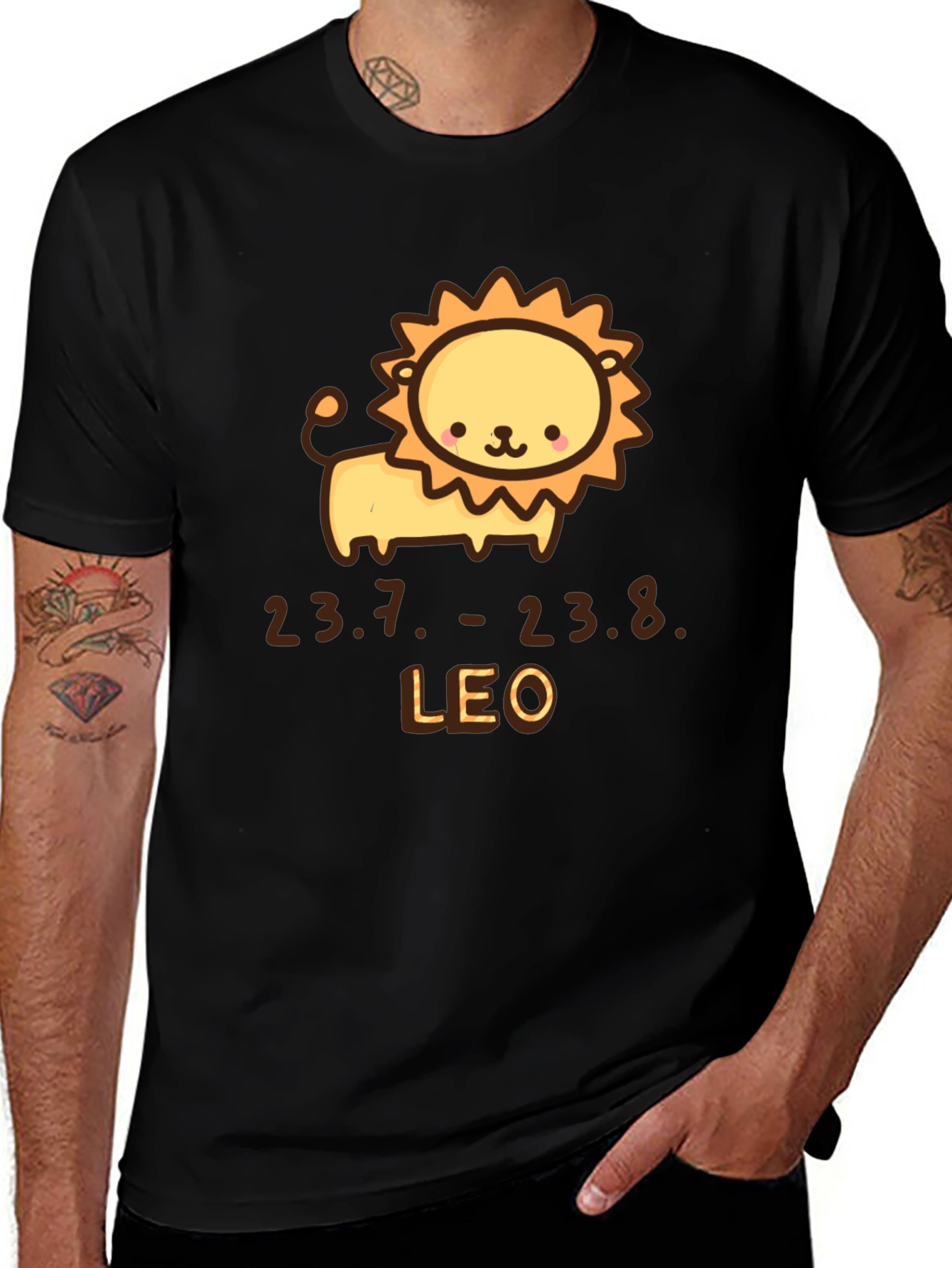 Leo Zodiac Sign T-Shirt - Cute Lion Design