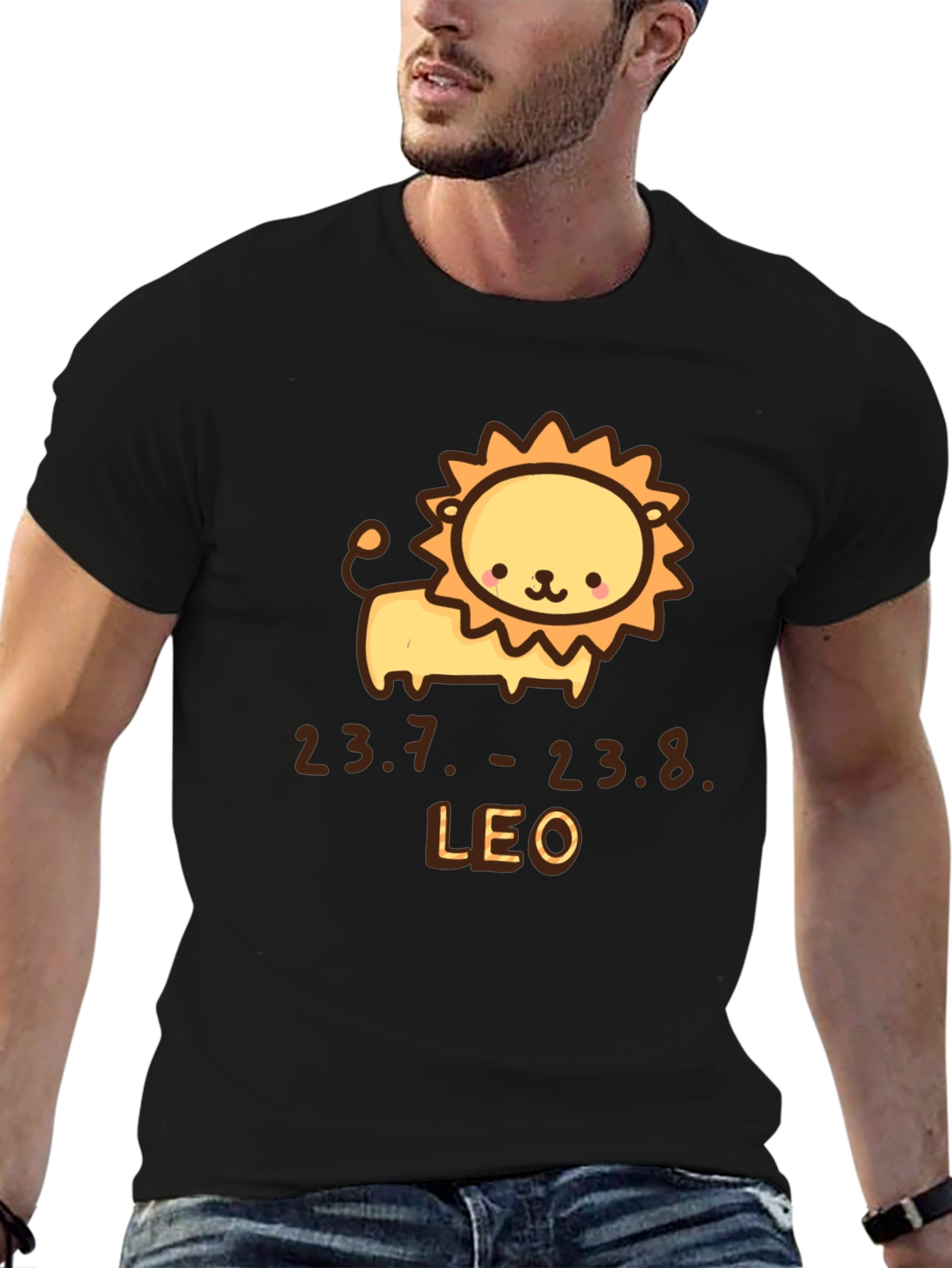 Leo Zodiac Sign T-Shirt - Cute Lion Design