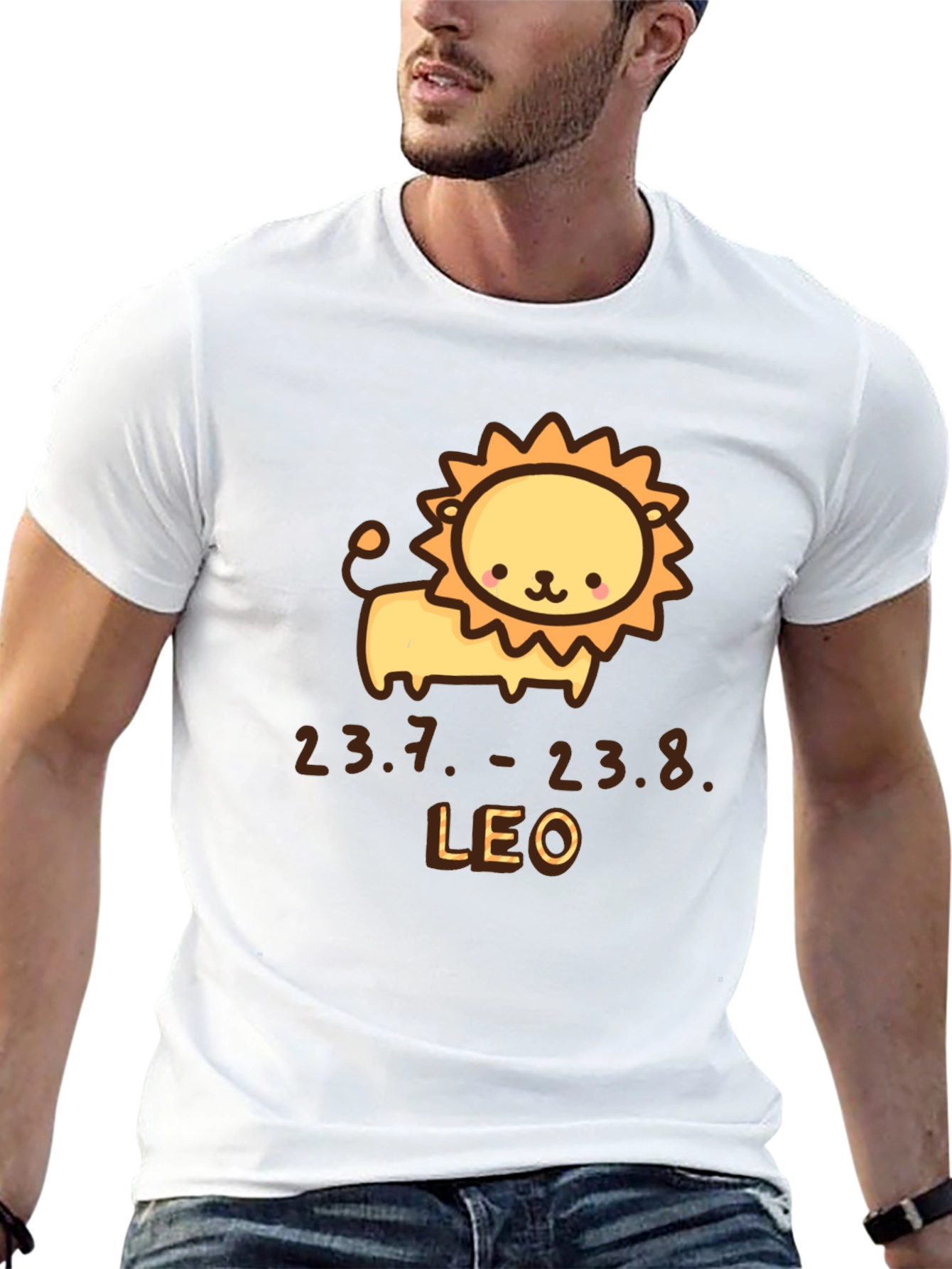 Leo Zodiac Sign T-Shirt - Cute Lion Design